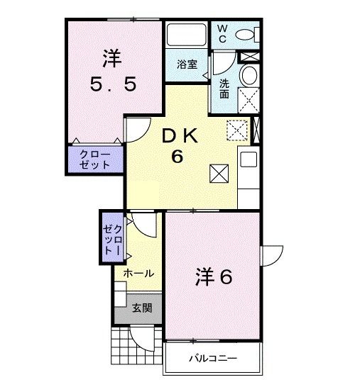 八戸市大字河原木のアパートの間取り