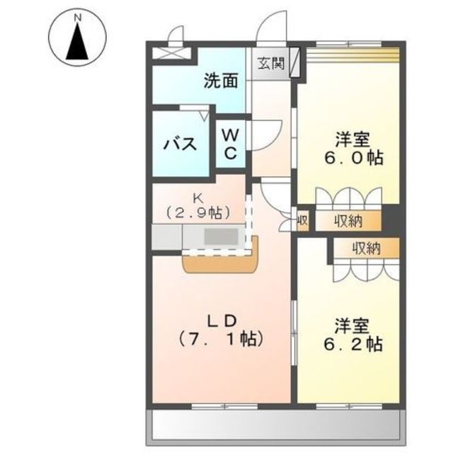 和歌山市和田のアパートの間取り