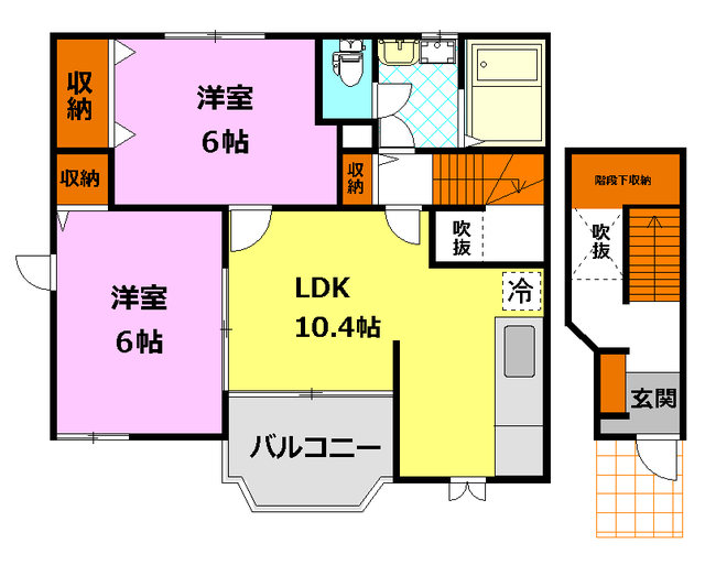 桜川市明日香のアパートの間取り