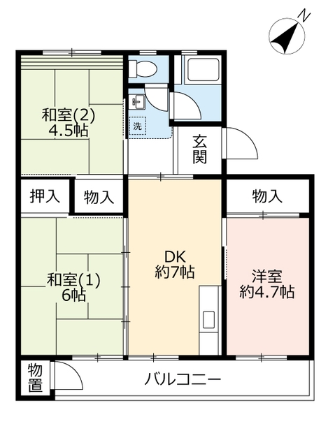 ＵＲ中登美第三の間取り