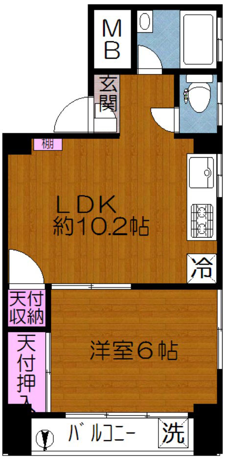 荒川区西日暮里のマンションの間取り