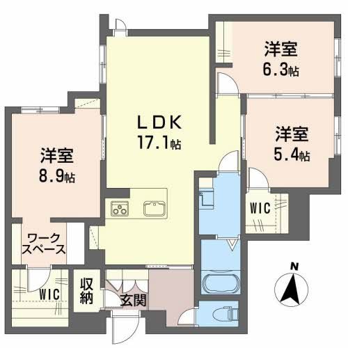 新潟市中央区幸町のマンションの間取り