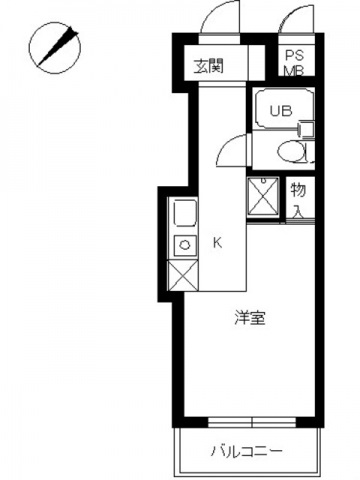 世田谷区用賀のマンションの間取り