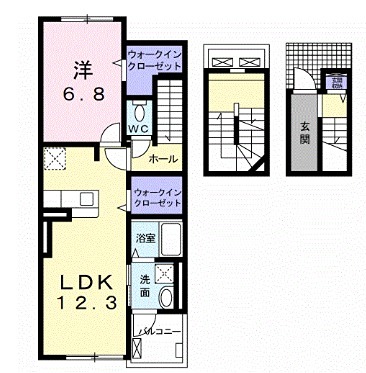 加古川市平岡町新在家のアパートの間取り