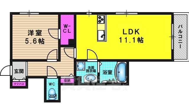 京都市西京区松尾大利町のアパートの間取り