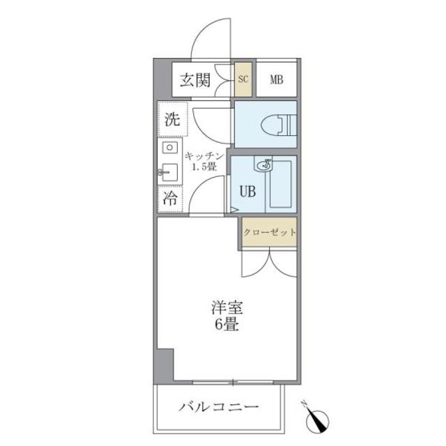 ケーディーエックスレジデンス横浜関内の間取り