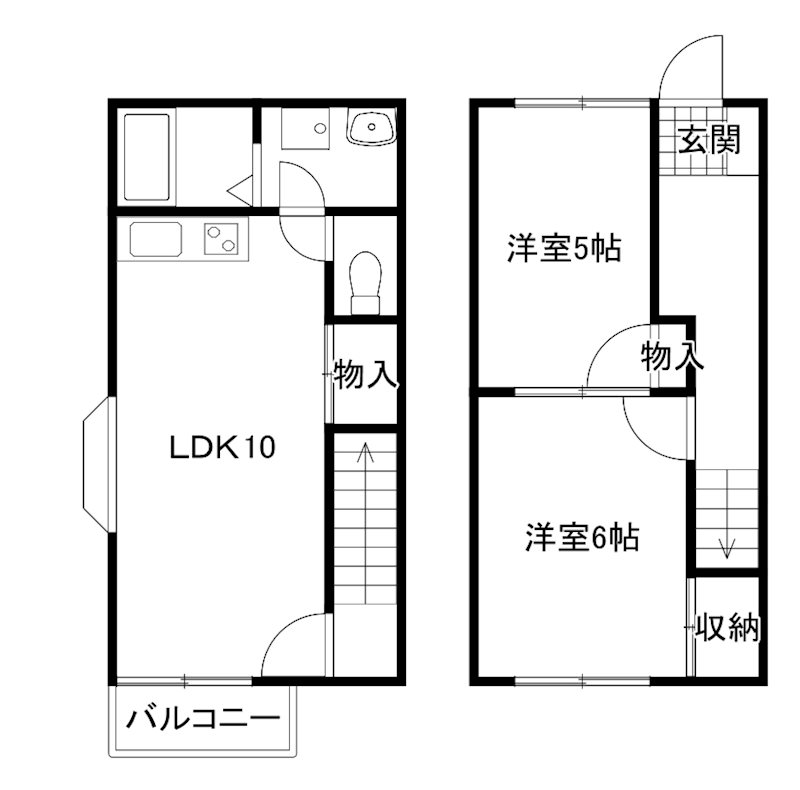 鼻高テラスハウスA・B・C・Dの間取り