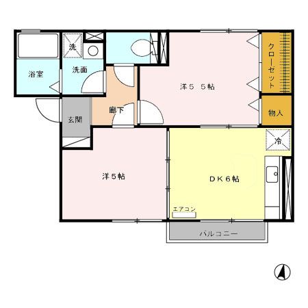 鈴鹿市算所のアパートの間取り