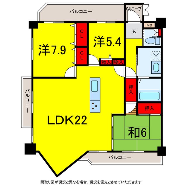 佐倉市臼井台のマンションの間取り