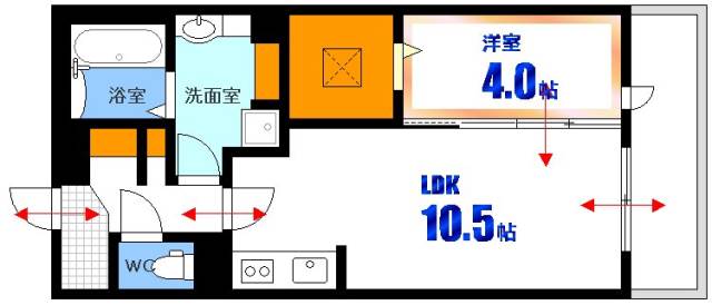 【広島市西区小河内町のアパートの間取り】