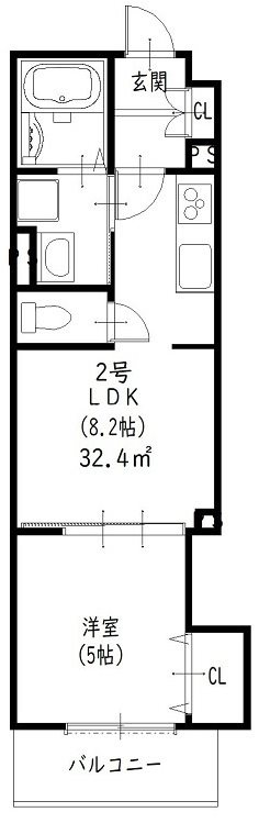 大東市錦町のアパートの間取り