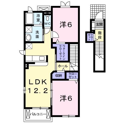 貝塚市水間のアパートの間取り