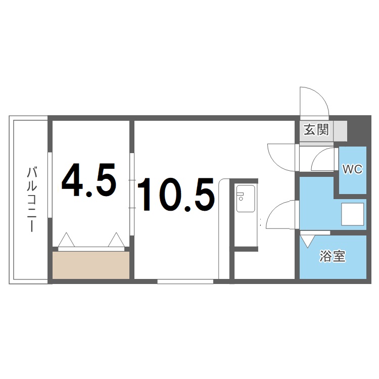 札幌市豊平区月寒西一条のマンションの間取り