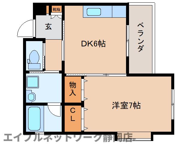 【静岡市葵区東千代田のマンションの間取り】