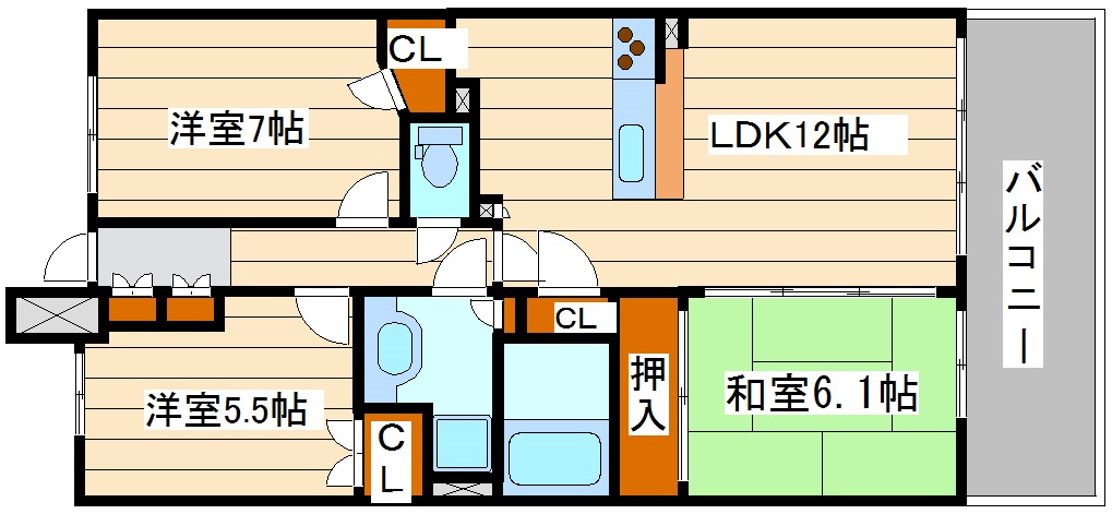 ドゥーエ仙台イーストの間取り