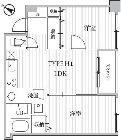 多摩市山王下のマンションの間取り