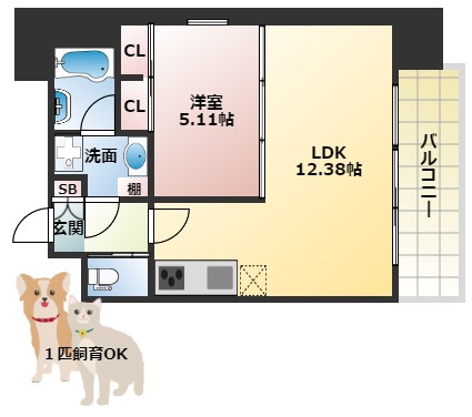 プレジオ阿波座の間取り