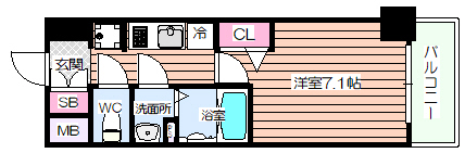 プレサンスOSAKA DOMECITY クロスティの間取り