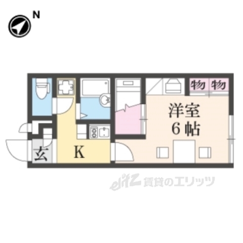 奈良市中山町のアパートの間取り