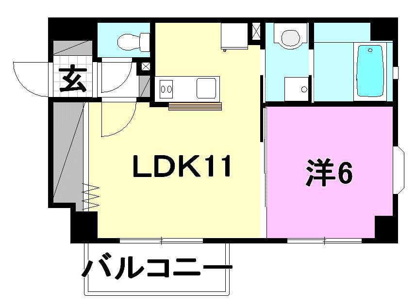 松山市土橋町のマンションの間取り