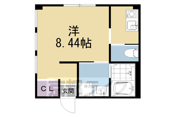 京都市左京区浄土寺西田町のマンションの間取り