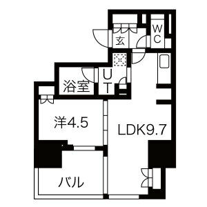 オープンレジデンシア名古屋栄の間取り