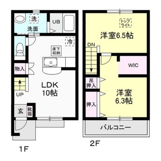 笠間市石井のアパートの間取り