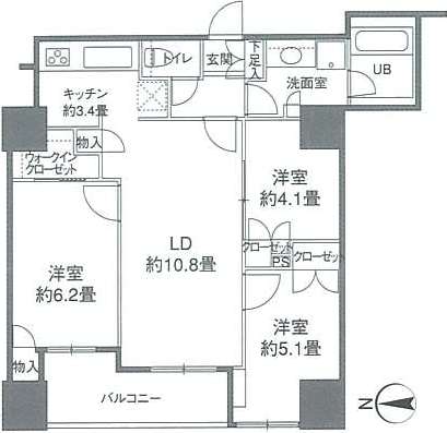 カスタリアタワー品川シーサイドの間取り