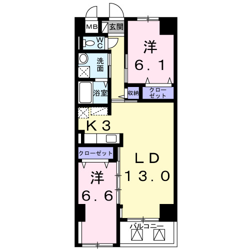 座間市ひばりが丘のマンションの間取り