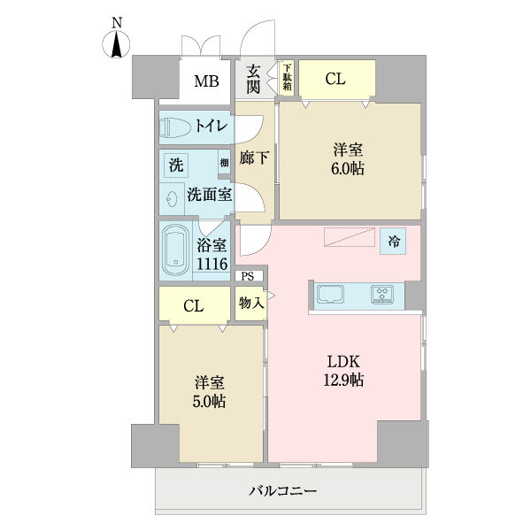 名古屋市千種区池下のマンションの間取り