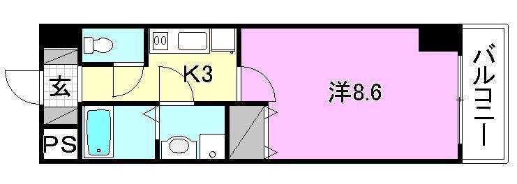 東温市横河原のマンションの間取り