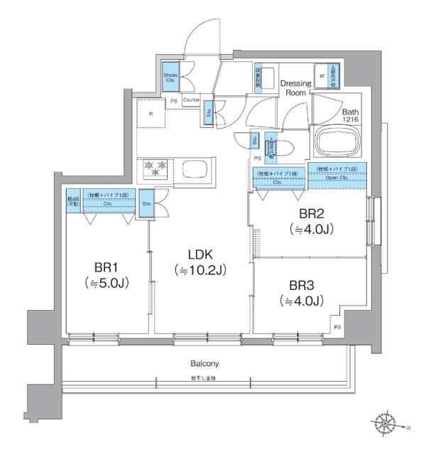 大田区仲池上のマンションの間取り