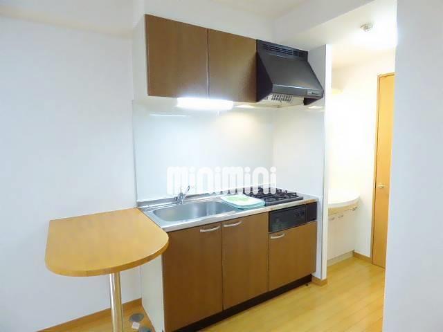 キッチン　２口ガスコンロのシステムキッチン