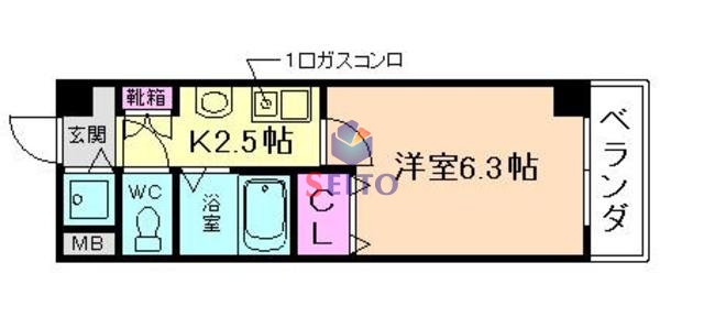 プレサンスセンターコア大阪の間取り写真