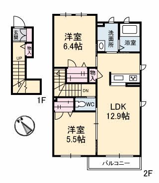 プロヌーブ原田町 B棟の間取り写真