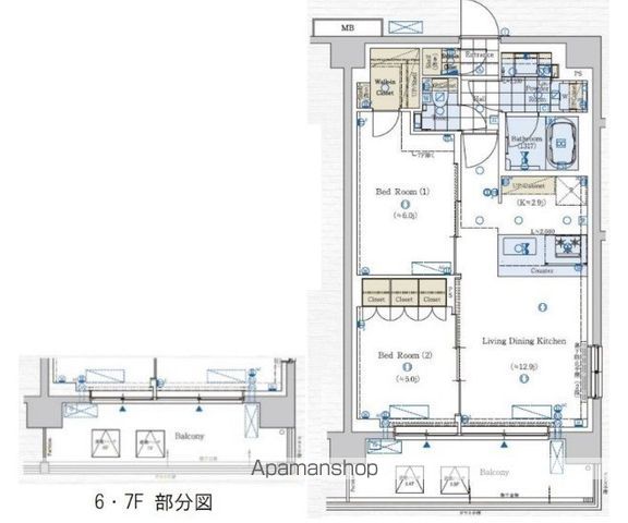 埼玉高速鉄道 赤羽岩淵駅 徒歩8分 7階建 築3年の間取り写真