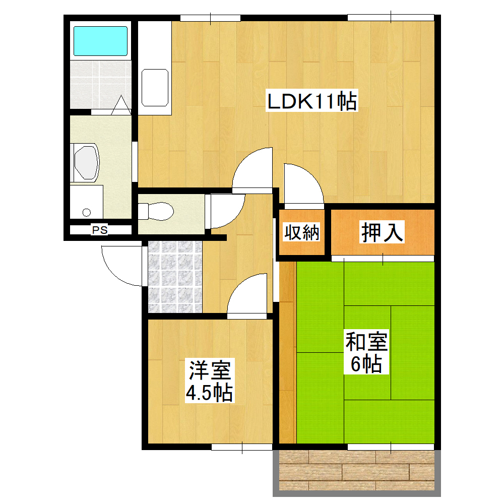 多治見市大正町のアパートの間取り