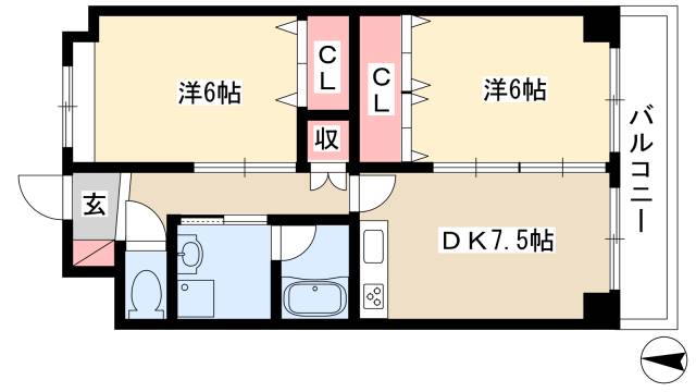 アメニティ八田の間取り