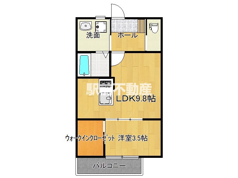 久留米市瀬下町のアパートの間取り