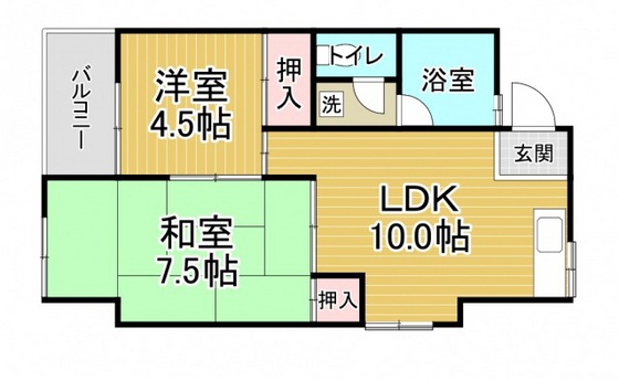 広島市東区光町のマンションの間取り