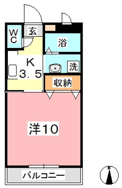 岡山県倉敷市水江の賃貸マンションの間取り