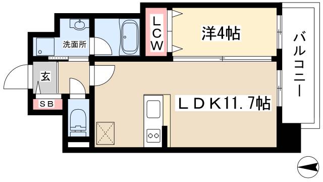 エルミタージュ桜山の間取り