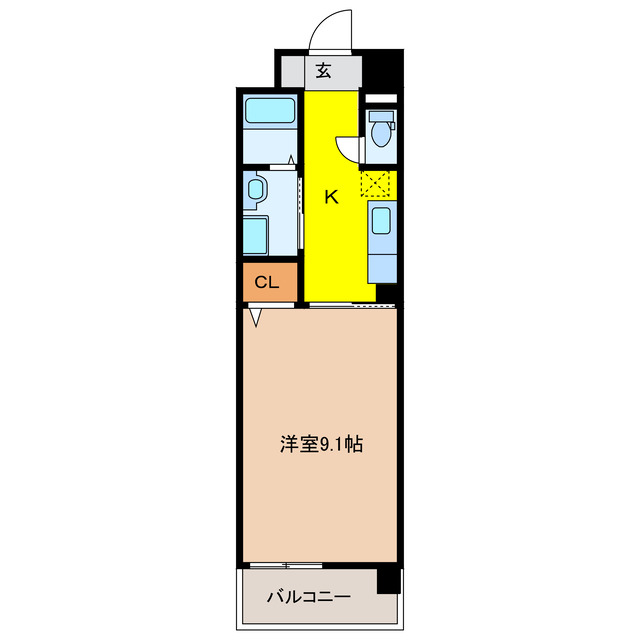 大垣市中ノ江のマンションの間取り