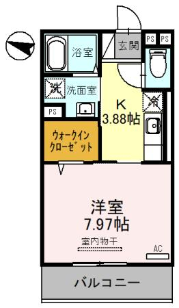 【長浜市地福寺町のアパートの間取り】