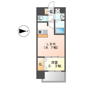 名古屋市中区富士見町のマンションの間取り