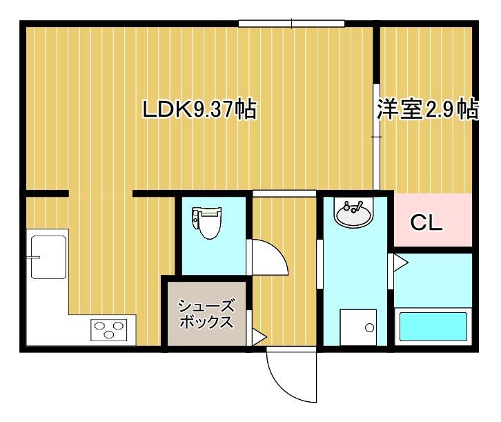 鹿児島市東谷山のマンションの間取り