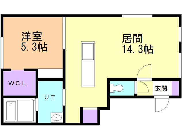 苫小牧市緑町のアパートの間取り