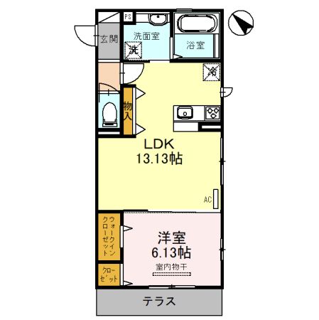 【堺市堺区一条通のアパートの間取り】