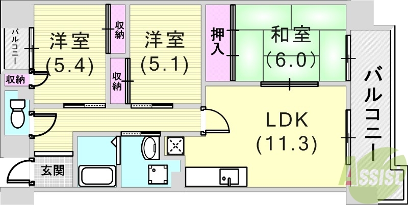 リヴェール御影の間取り