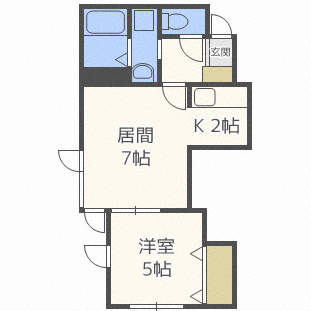 札幌市北区北三十一条西のアパートの間取り